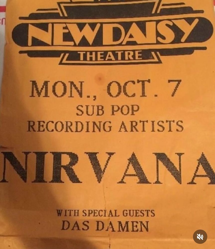 Nirvana, Das Damen at New Daisy in Memphis, TN — October 7, 1991 concert flyer