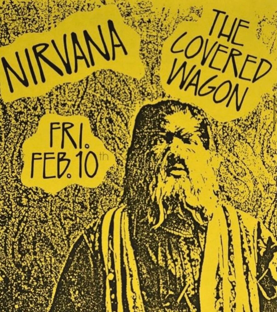 The Melvins, Nirvana, Amorphous Head at Covered Wagon in San Francisco, CA — February 10, 1989 concert flyer