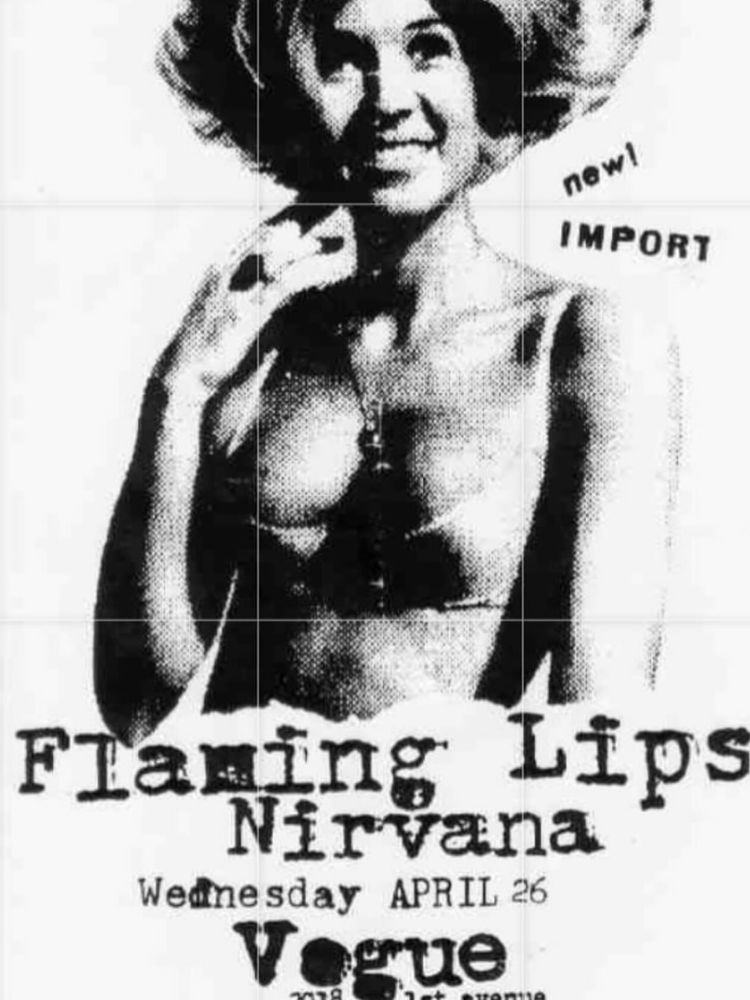The Flaming Lips, Nirvana at Vogue — April 26, 1989 concert flyer