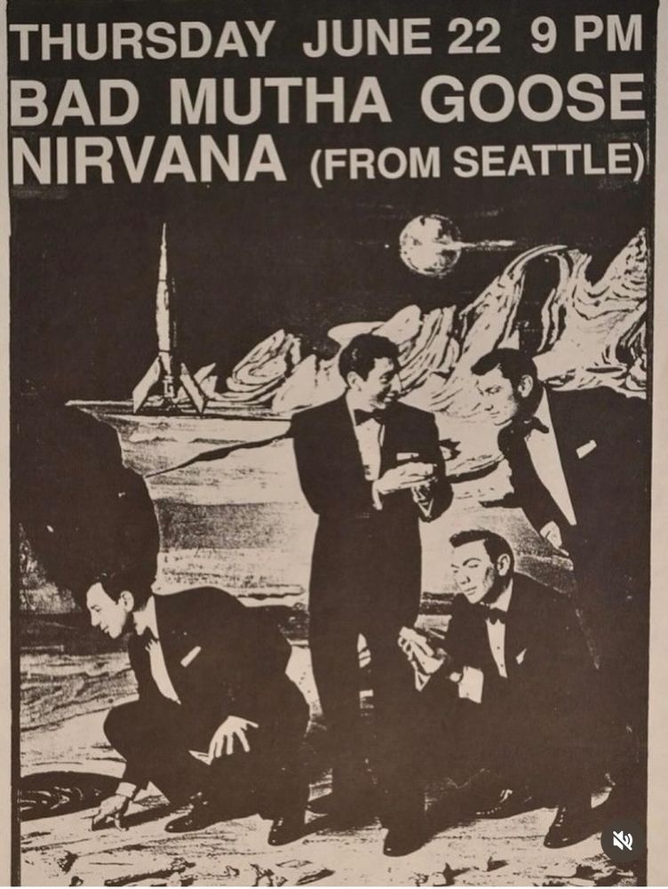 Bad Mutha Goose, Nirvana at Covered Wagon — June 22, 1989 concert flyer