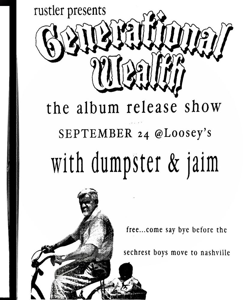 Generational Wealth, Dumpster, Jaim at Loosey's in Gainesville, FL — September 24, 2026 concert flyer