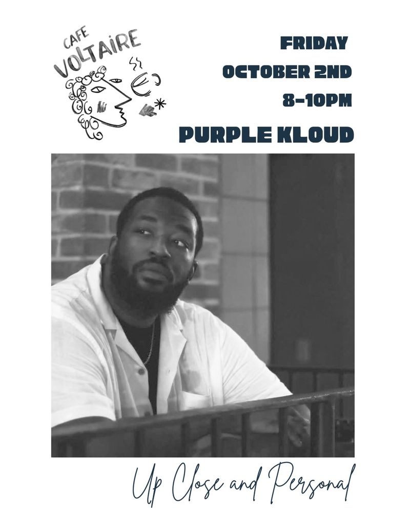 Purple Kloud at Café Voltaire in Gainesville, FL — October 2, 2026 concert flyer