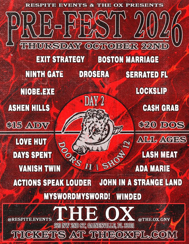 Exit Strategy, Boston Marriage, Ninth Gate, and others at The Ox — October 22, 2026 concert flyer