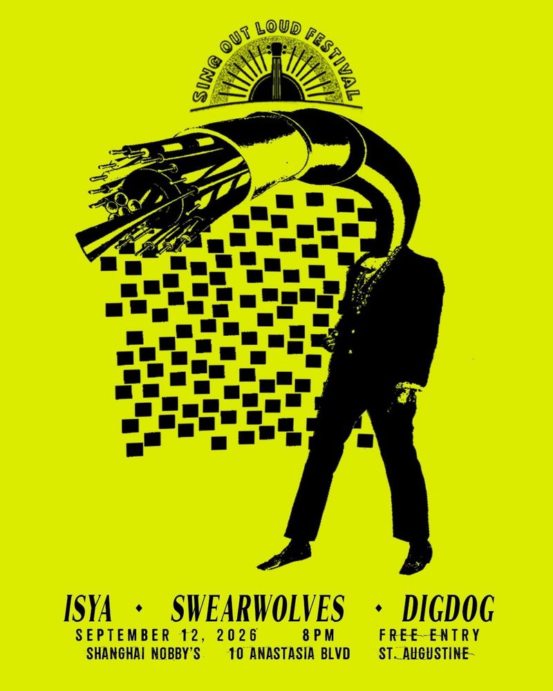 ISYA, Swearwolves, Digdog at Nobby's in Saint Augustine, FL — September 12, 2026 concert flyer