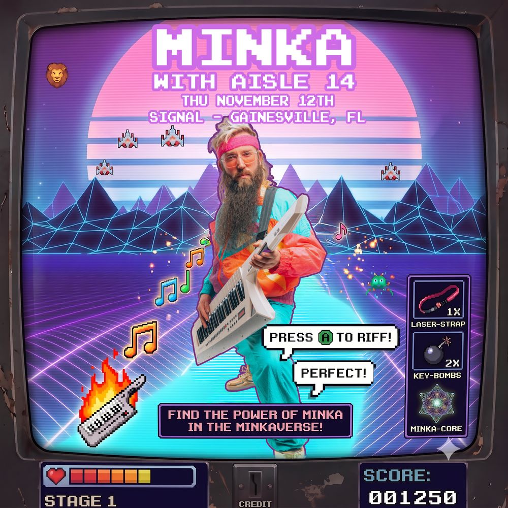Minka, Aisle 14 at Signal Night Club in Gainesville, FL — November 12, 2026 concert flyer