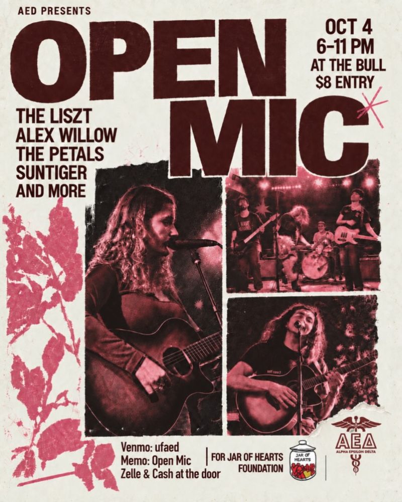 The Liszt, Alex Willow, The Petals, and others at The Bull in Gainesville, FL — October 4, 2026 concert flyer The Liszt, Alex Willow, The Petals, and others at The Bull in Gainesville, FL — October 4, 2026 concert flyer