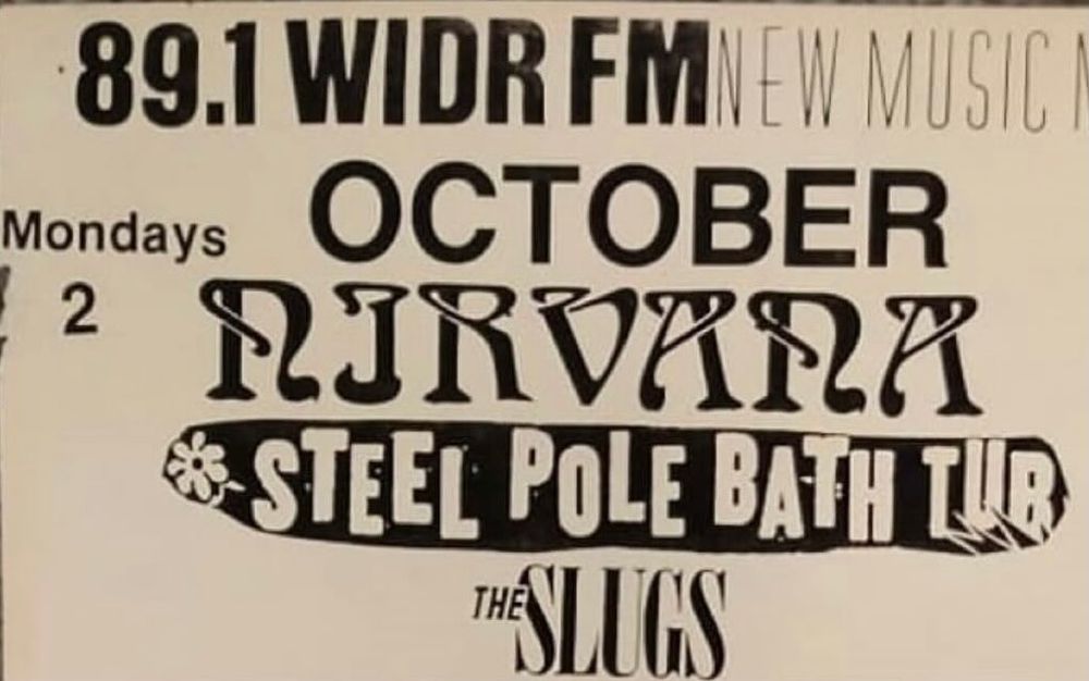 Nirvana, Steel Pole Bath Tub, Slugs at Club Soda in Kalamazoo, MI — October 2, 1989 concert flyer