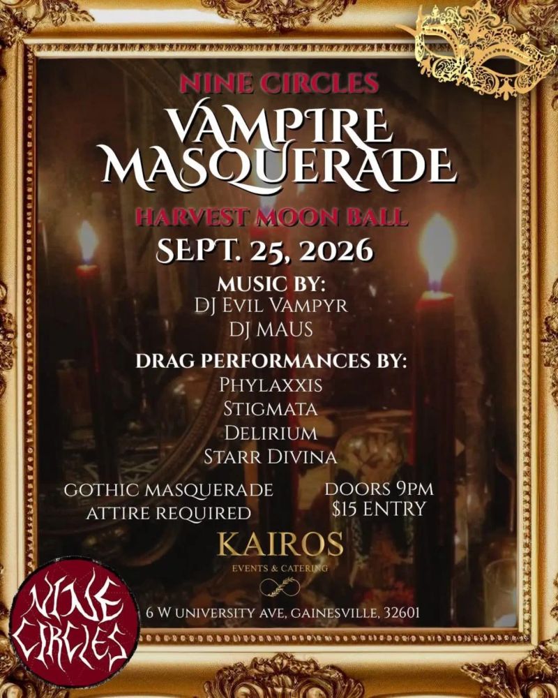 DJ Evil Vampyr, DJ Maus, Phylaxxiss, and others at Kairos Events in Gainesville, FL — September 25, 2026 concert flyer DJ Evil Vampyr, DJ Maus, Phylaxxiss, and others at Kairos Events in Gainesville, FL — September 25, 2026 concert flyer
