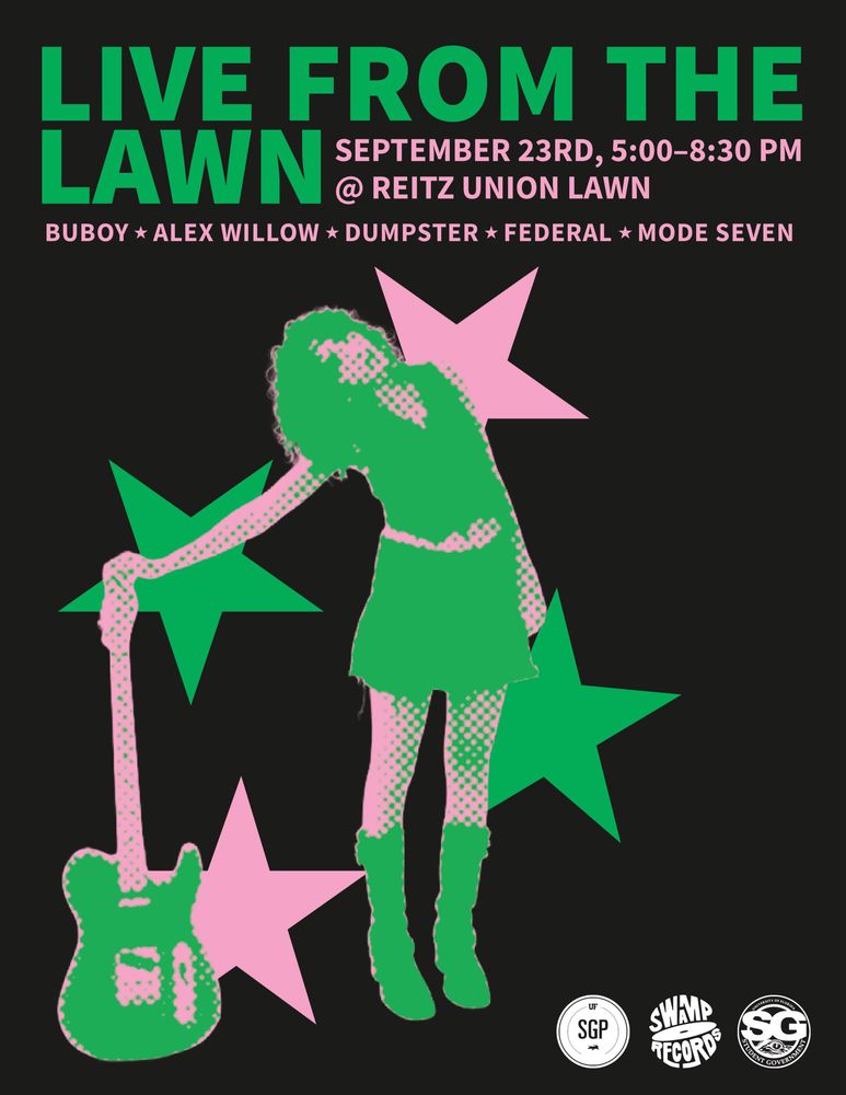 Buboy, Alex Willow, Dumpster, and others at The Reitz Union in Gainesville, FL — September 23, 2026 concert flyer