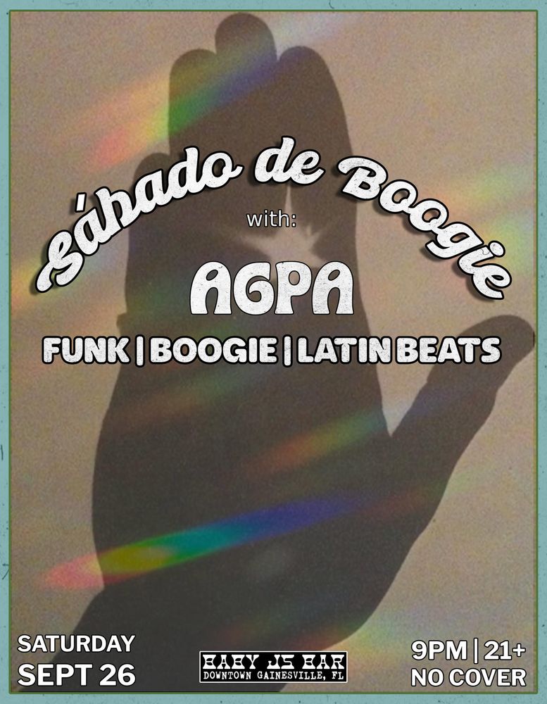 AGPA at Baby J's Bar in Gainesville, FL — September 26, 2026 concert flyer