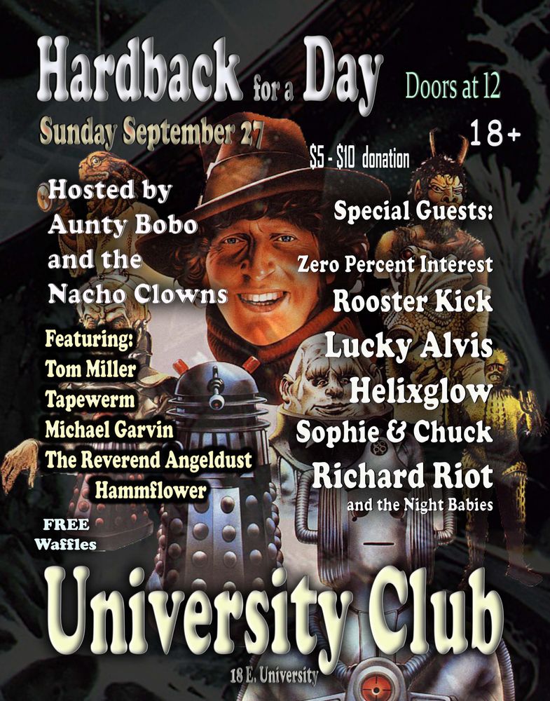 Tom Miller, Tapewerm, Michael Garvin, and others at University Club in Gainesville, FL — September 27, 2026 concert flyer