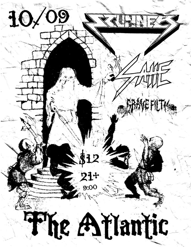 Stunner, Sahe, Grave Filth at The Atlantic — October 9, 2026 concert flyer