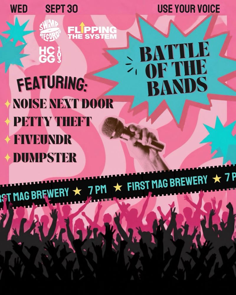 Noise Next Door, Petty Theft, Fiveundr, and others at First Magnitude Brewing Company — September 30, 2026 concert flyer