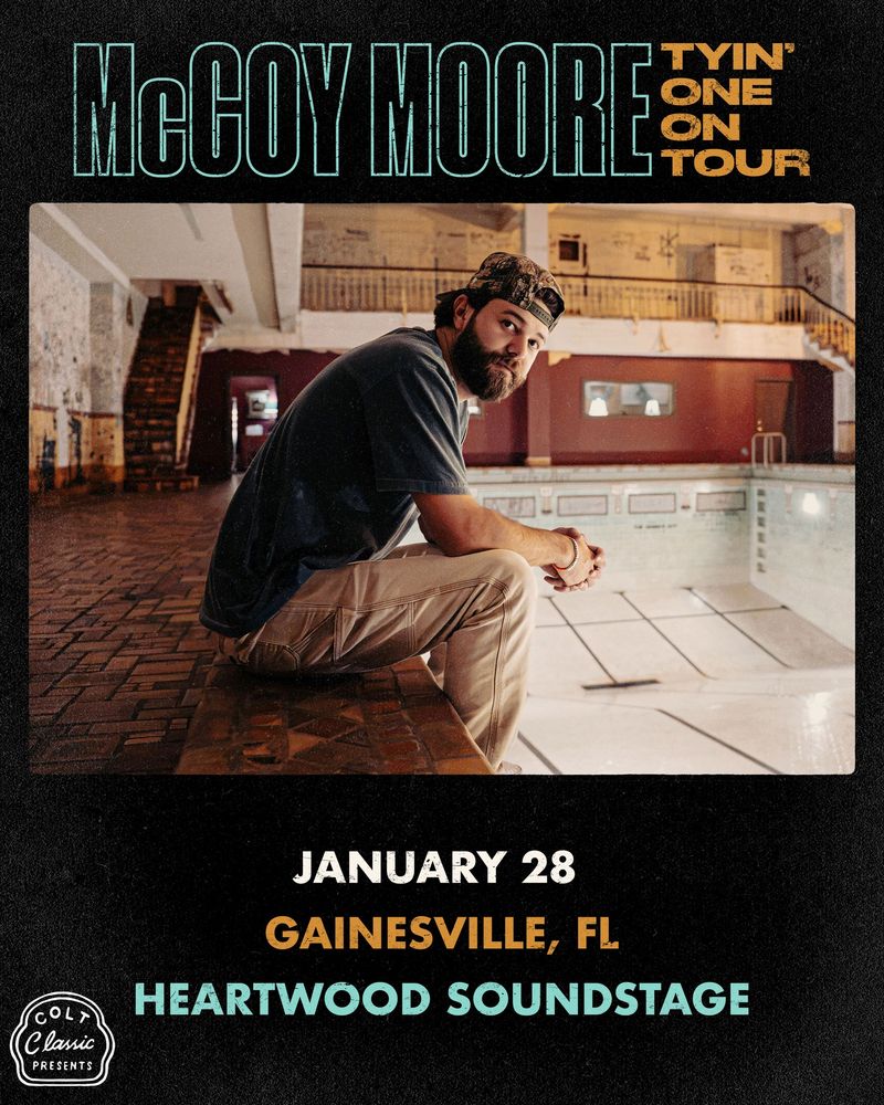 McCoy Moore at Heartwood Soundstage in Gainesville, FL — January 28, 2027 concert flyer