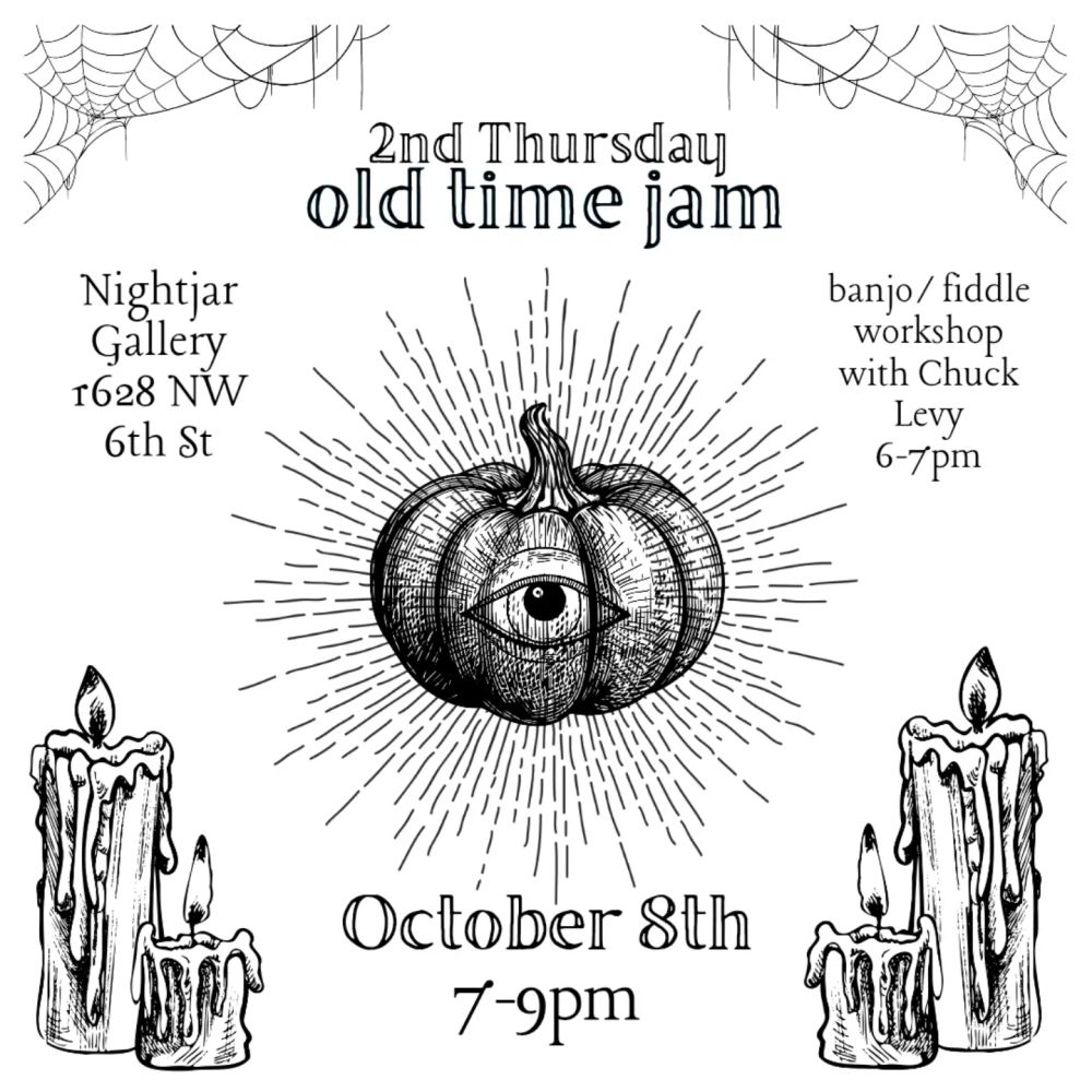Live music event at Nightjar Gallery in Gainesville, FL — October 8, 2026 concert flyer