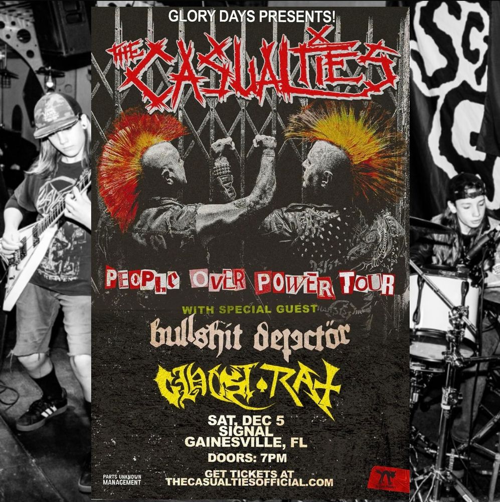 The Casualties, Bullshit Dector, Ghost Rat at Signal Night Club in Gainesville, FL — December 5, 2026 concert flyer