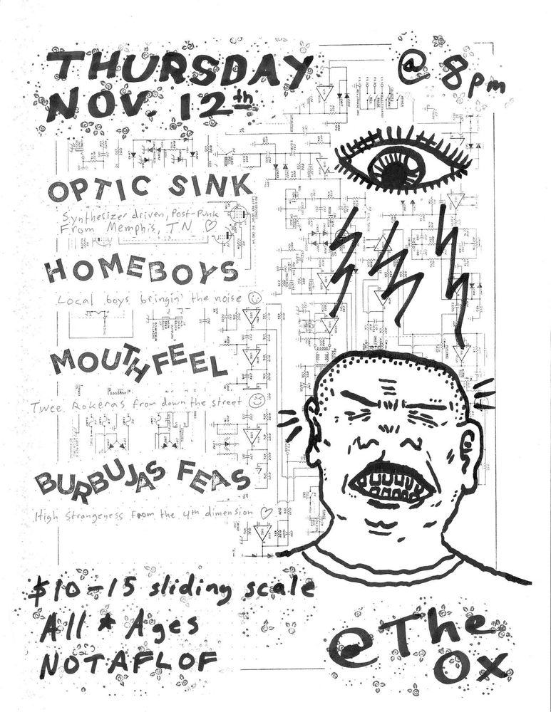 Optic Sink, Home Boys, Mouthfeel, and others at The Ox — November 12, 2026 concert flyer