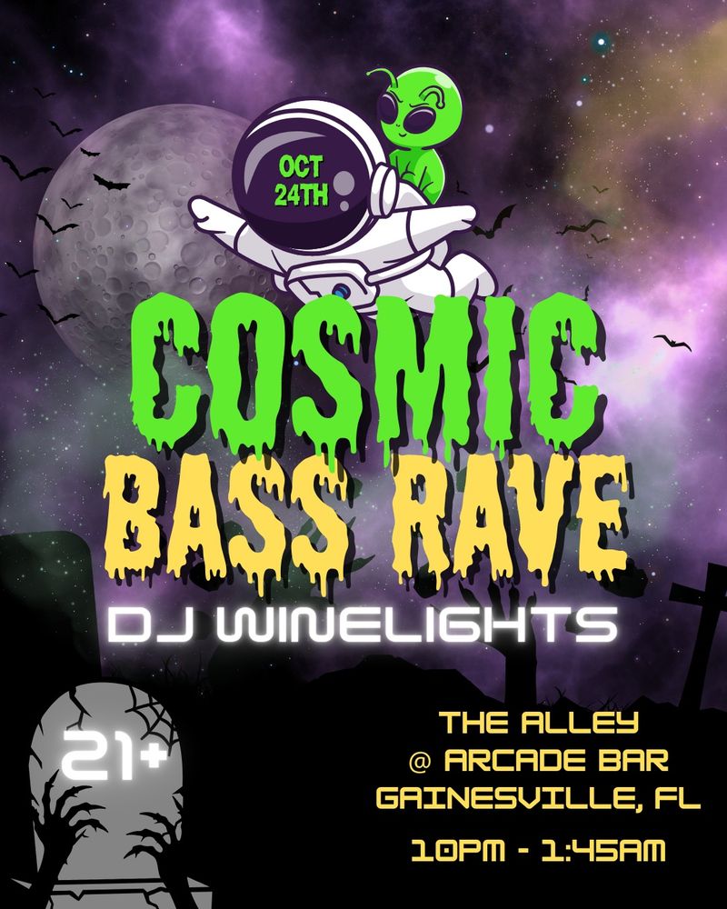 DJ Winelights at Arcade Bar Alley in Gainesville, FL — October 24, 2026 concert flyer