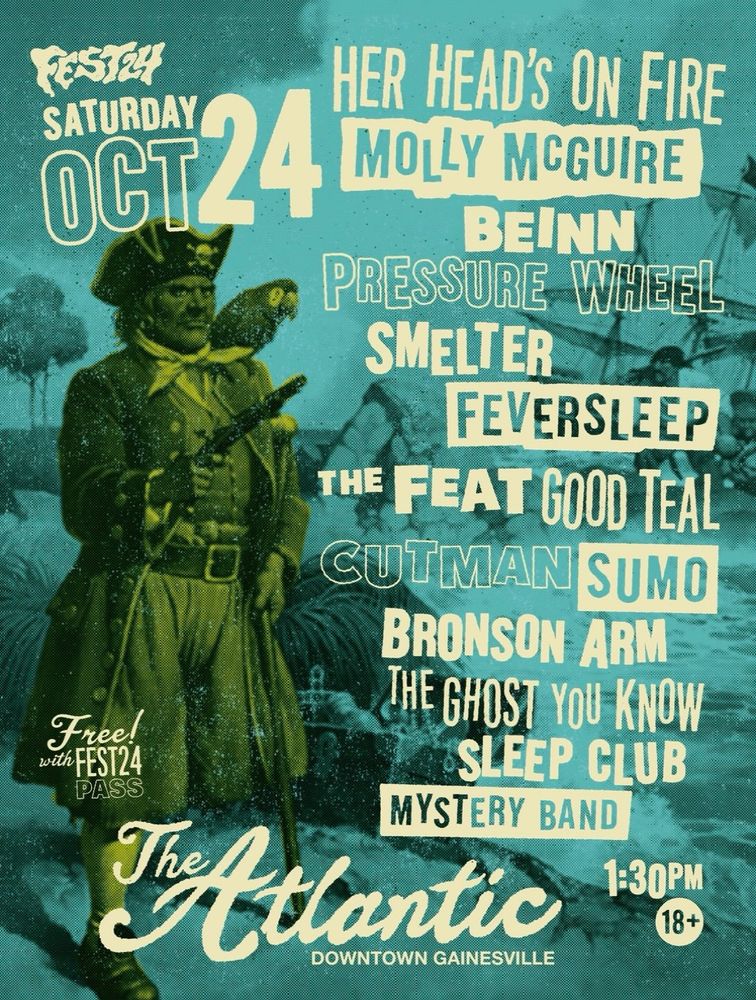 Sleep Club, The Ghost You Know, Bronson Arm, and others at The Atlantic in Gainesville, FL — October 24, 2026 concert flyer