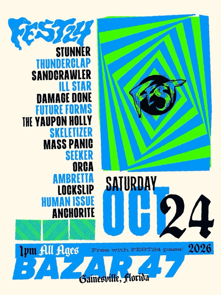 Anchorite, The Yaupon Holly, Human Issue, and others at Bazaar47 in Gainesville, FL — October 24, 2026 concert flyer