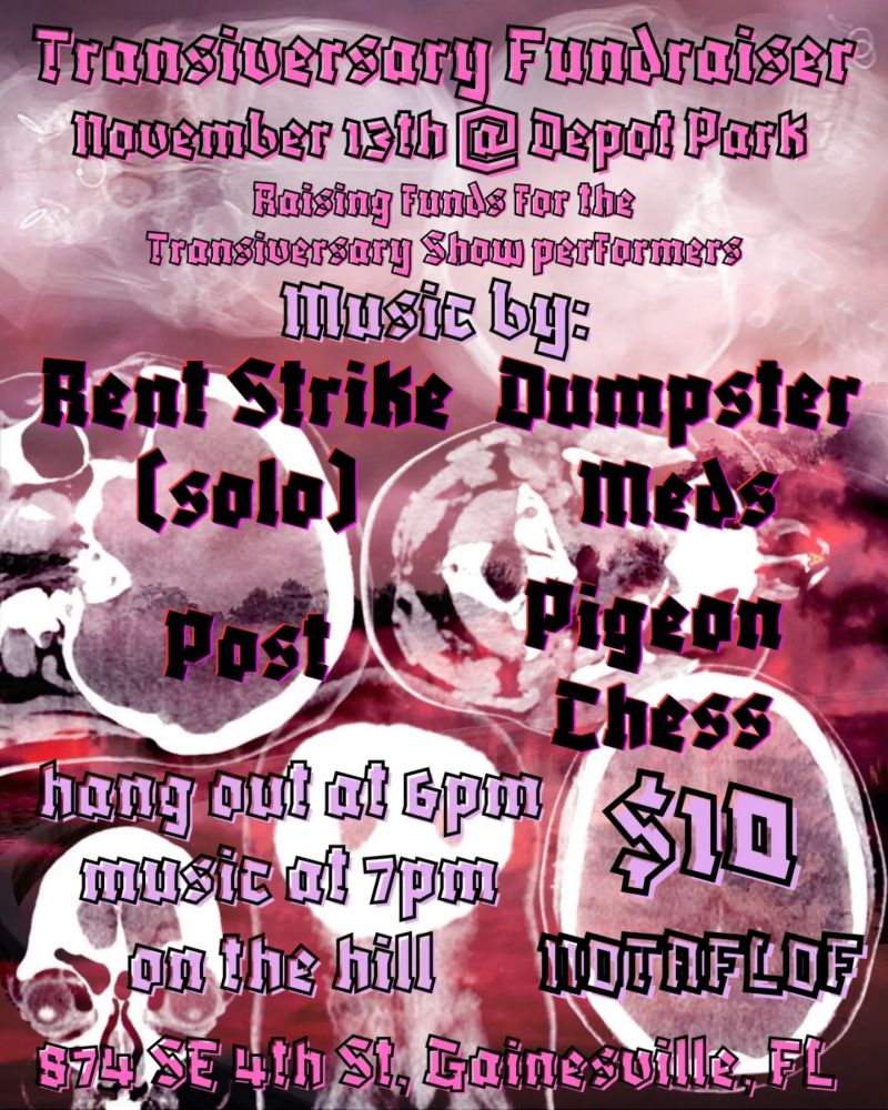 Rent Strike, Dumpster Meds, Post, and others at Depot Park in Gainesville, FL — November 13, 2026 concert flyer