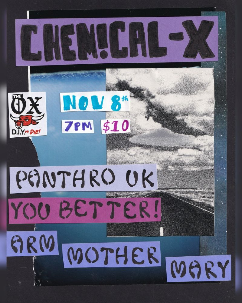 Chemical-X, Panthro U.K. United 13, You Better!, and others at The Ox in Gainesville, FL — November 8, 2026 concert flyer