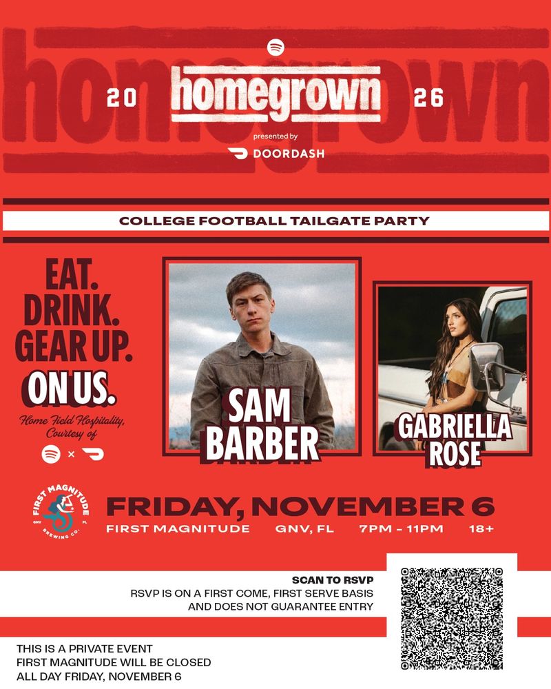 Sam Barber, Gabriella Rose at First Magnitude Brewing Company — November 6, 2026 concert flyer Sam Barber, Gabriella Rose at First Magnitude Brewing Company — November 6, 2026 concert flyer