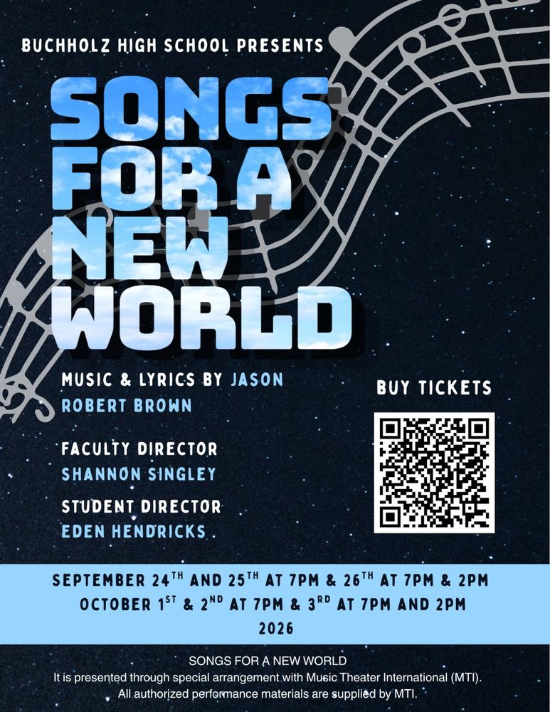 Live music event at Buchholz High School in Gainesville, FL — October 3, 2026 concert flyer