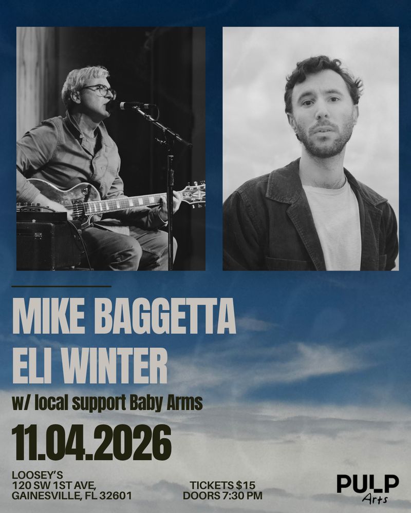 Mike Baggetta, Eli Winter, Baby Arms at Loosey's — November 4, 2026 concert flyer