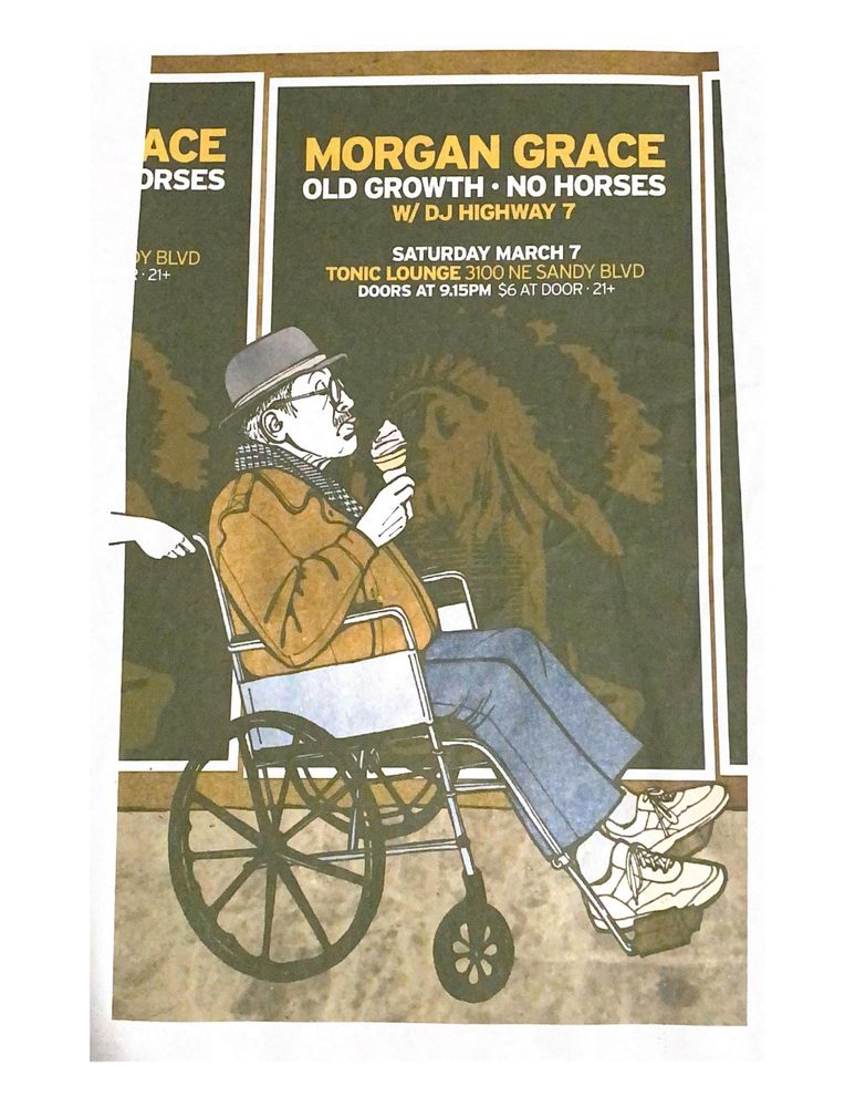 Morgan Grace, Old Growth, No Horses, and others at The Tonic Lounge in Portland, OR — March 7, 2009 concert flyer