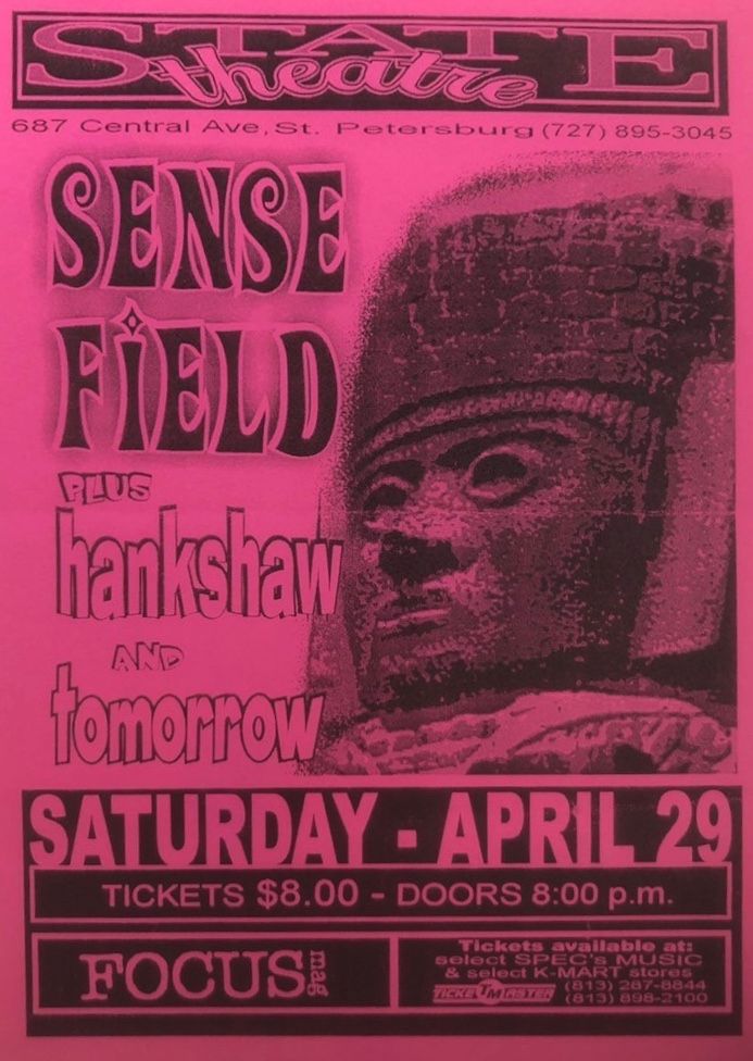 Sense Field, Hankshaw, Tomorrow at State Theatre in St. Petersburg, FL — April 29, 1995 concert flyer