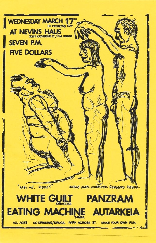 White Guilt, Panzram, Eating Machine, and others at Nevin's Haus of Muscle in Fort Myers, FL — March 17, 2010 concert flyer