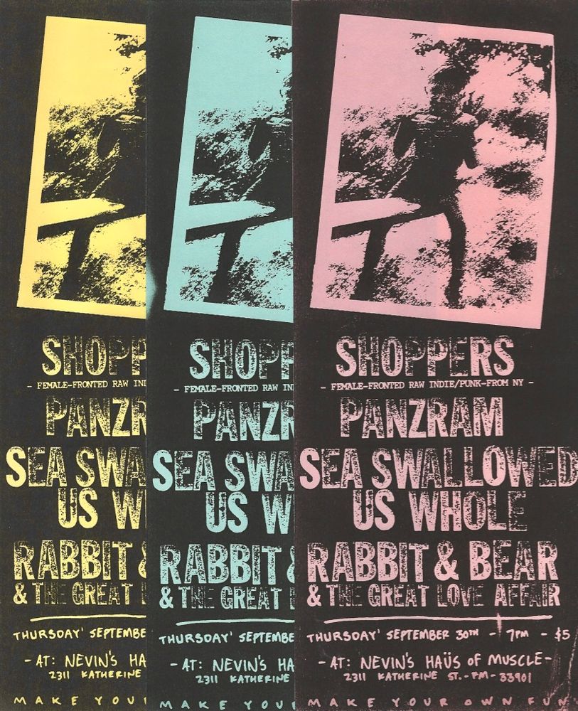 Panzram, Shoppers, Sea Swallowed Us Whole, and others at Nevin's Haus of Muscle in Fort Myers, FL — September 30, 2010 concert flyer