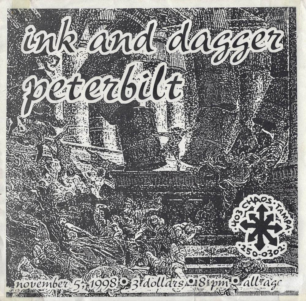 Ink And Dagger, Peterbuilt at 403 Chaos in Tampa, FL — November 5, 1998 concert flyer