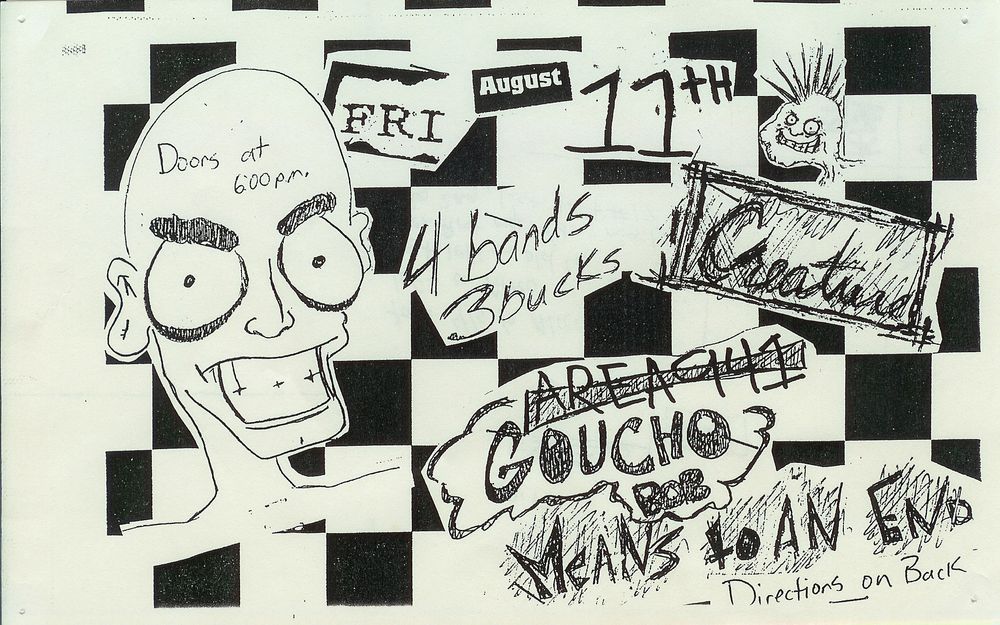Créature, Area 941, Goucho Bob, and others — August 11, unknown year concert flyer