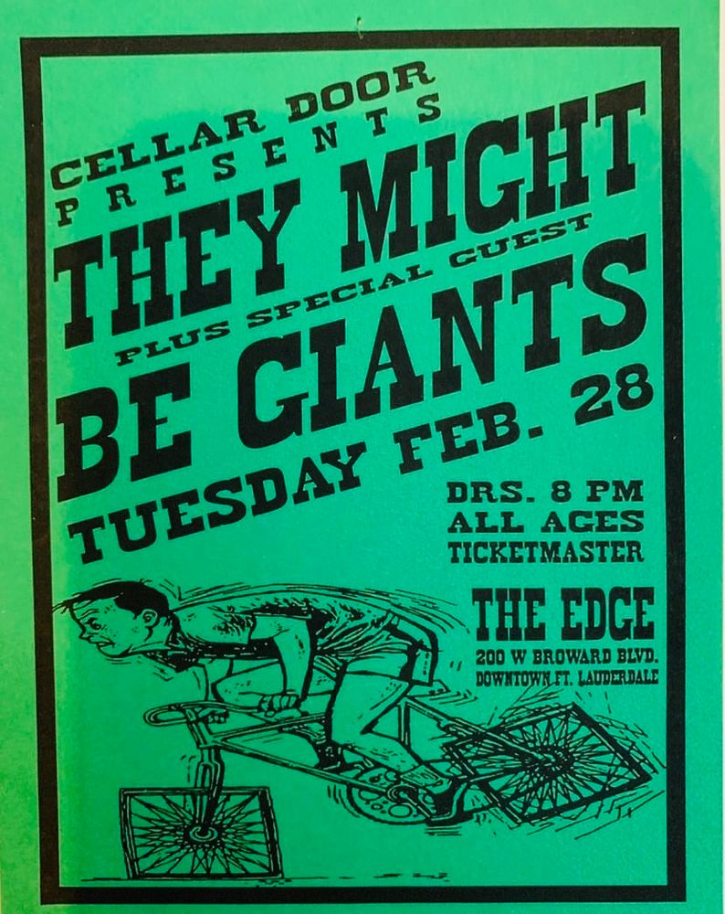 They Might Be Giants at The Edge in Fort Lauderdale, FL — February 28, 1995 concert flyer