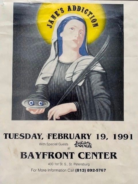 Jane's Addiction, Suicidal Tendencies at Bayfront Center Arena in St. Petersburg, FL — February 19, 1991 concert flyer
