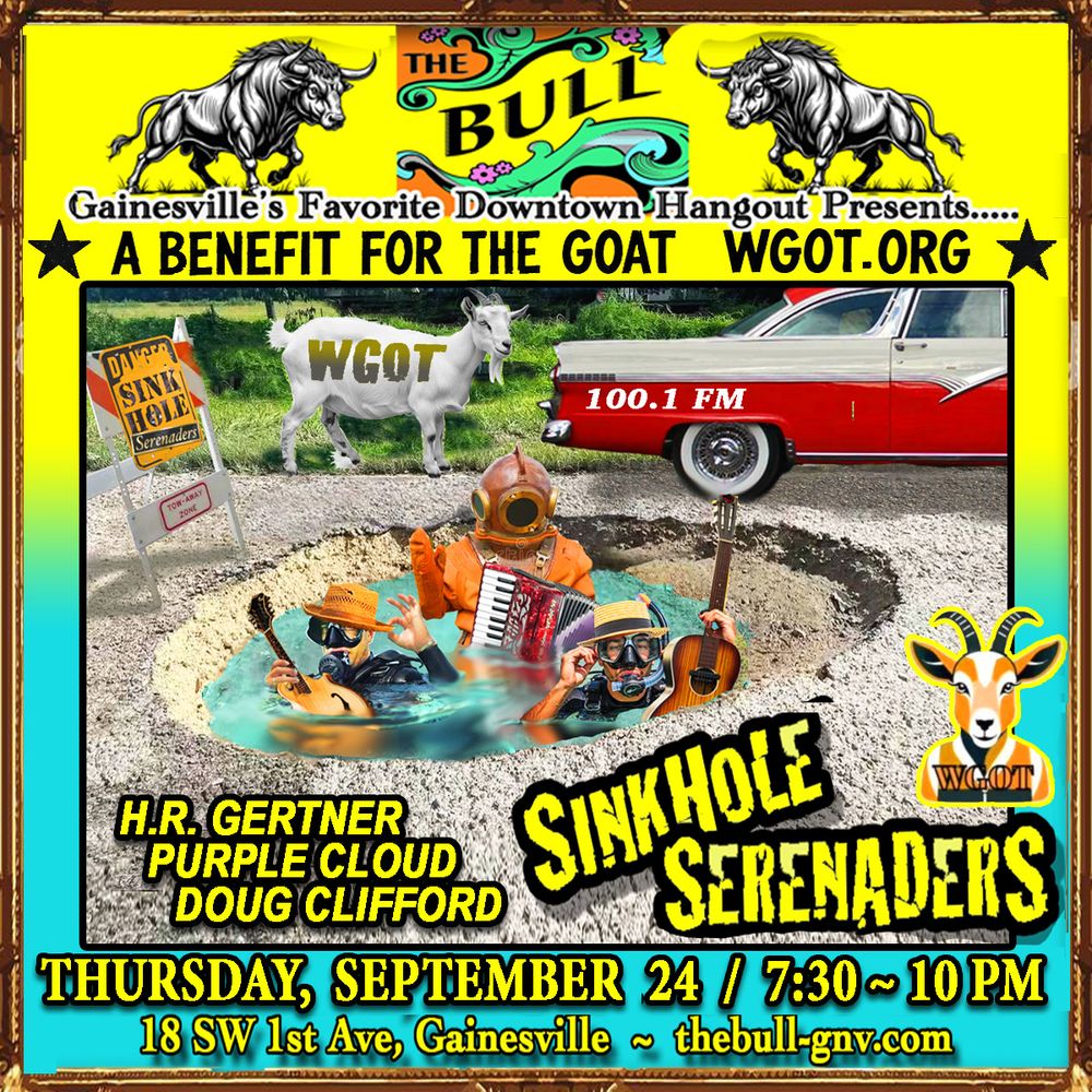 The Sinkhole Serenaders, H.R. Gertner, Purple Kloud, and others at The Bull — September 24, 2026 concert flyer
