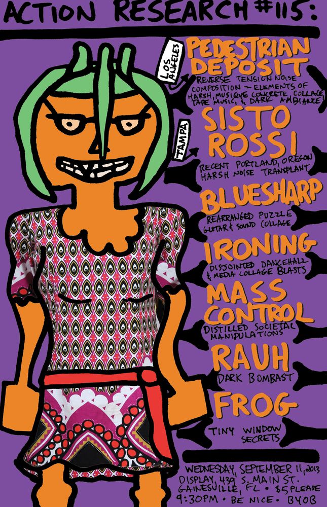Pedestrian Deposit, Sisto Rossi, Black Jail, and others at Display in Gainesville, FL — September 11, 2013 concert flyer