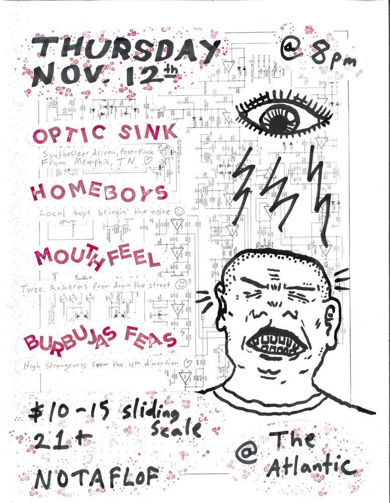 Optic Sink, Home Boys, Mouthfeel, and others at The Ox in Gainesville, FL — November 12, 2026 concert flyer