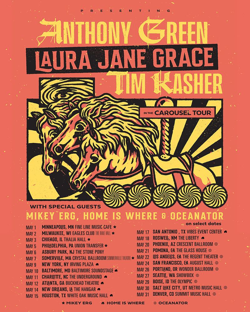 Laura Jane Grace, Tim Kasher, Anthony Green, and others at August Hall — May 24, 2022 concert flyer Laura Jane Grace, Tim Kasher, Anthony Green, and others at August Hall — May 24, 2022 concert flyer