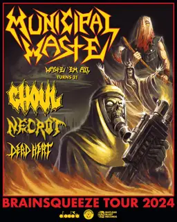 Municipal Waste, Dead Heat, Ghoul at London Music Hall in London, Canada — February 21, 2024 concert flyer