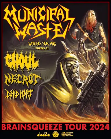 Municipal Waste, Dead Heat, Ghoul at London Music Hall in London, Canada — February 21, 2024 concert flyer