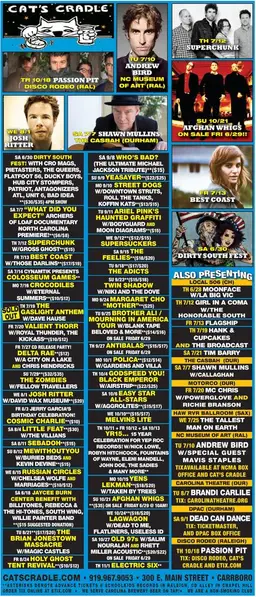 Valient Thorr, Royal Thunder, The Kickass, and others at Cat's Cradle in Carrboro, NC — July 20, 2012 concert flyer