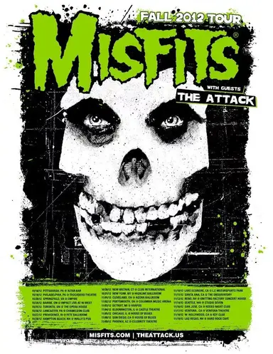 Misfits, The Vandals, Strung Out, and others at Lake Elsinore Motorsports Park in Lake Elsinore, CA — November 10, 2012 concert flyer