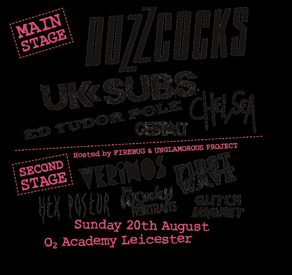 The Buzzcocks, U.K. Subs, Ed Tudor Pole, and others at O2 Academy — August 20, 2023 concert flyer The Buzzcocks, U.K. Subs, Ed Tudor Pole, and others at O2 Academy — August 20, 2023 concert flyer