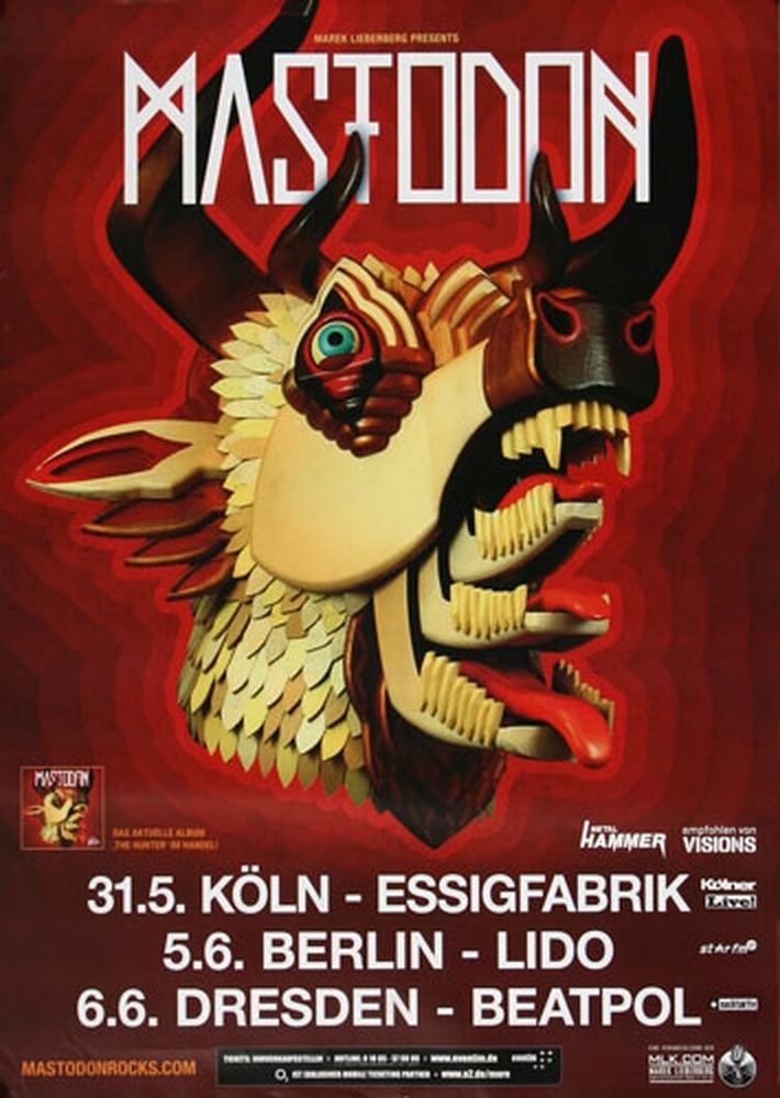 Mastodon, The Ocean at Lido in Berlin, Germany — June 5, 2013 concert flyer