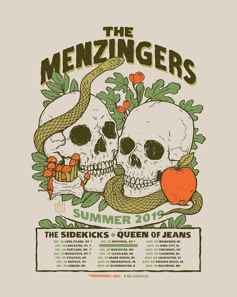 The Menzingers, The Sidekicks, Queen of Jeans at Ottobar in Baltimore, MD — August 10, 2019 concert flyer