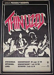 Thin Lizzy at Olympen — October 2, 1976 concert flyer