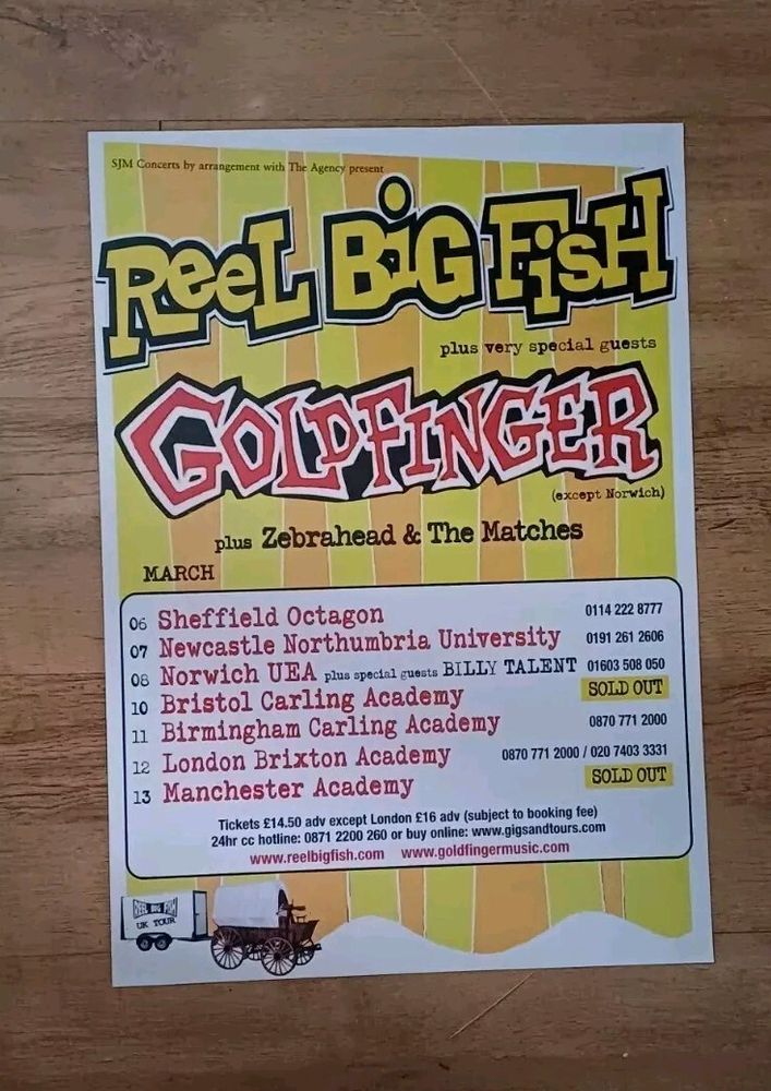 Reel Big Fish at O2 Academy Bristol — March 10, 2004 concert flyer